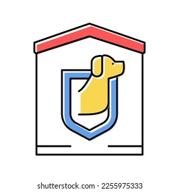vector de icono de color de protección de perros. signo de la guardia de perros. ilustración de símbolo aislado