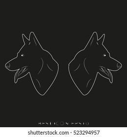 dog, guard, shepherd, vector icon, eps10