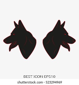 dog, guard, shepherd, vector icon, eps10