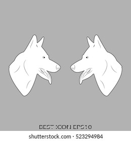 dog, guard, shepherd, vector icon, eps10