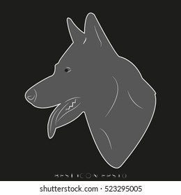 dog, guard, shepherd, vector icon, eps10