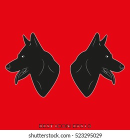 dog, guard, shepherd, vector icon, eps10