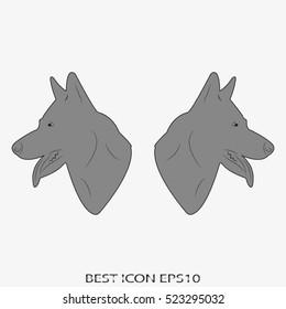 dog, guard, shepherd, vector icon, eps10