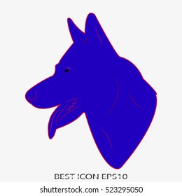 dog, guard, shepherd, vector icon, eps10