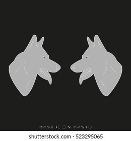 dog, guard, shepherd, vector icon, eps10