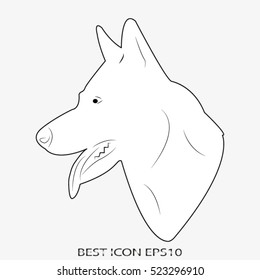 dog, guard, shepherd, vector icon, eps10