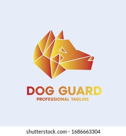 dog guard vector logo design template