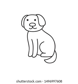 dog . dog hand draw vector. dog with line style vector