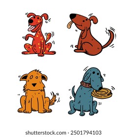 dog hand drawing character for illustration, icon, template, mascot, website, etc