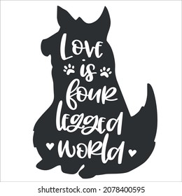 Dog Hand drawn typography poster. Conceptual handwritten phrase  Hand lettered calligraphic design. Inspirational vector