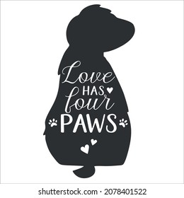 Dog Hand drawn typography poster. Conceptual handwritten phrase  Hand lettered calligraphic design. Inspirational vector