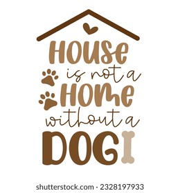 Cartel de tipografía dibujado por Dog Hand. Fragmento conceptual manuscrito Diseño caligráfico con letras de la mano de la camiseta Hogar y Familia. Vector inspirador