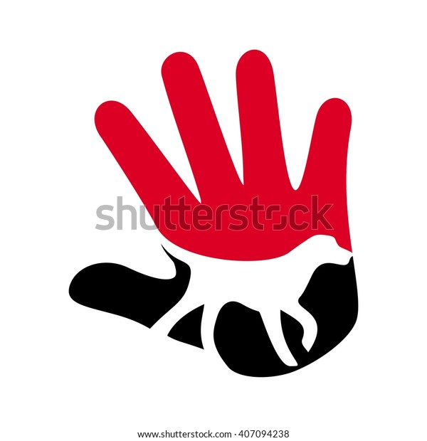 Dog Hand Logo Vector Stock Vector (Royalty Free) 407094238