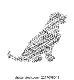 dog Hand-drawn scribble line art on white background vector illustration design