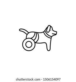 Dog, handicap icon. Element of prosthetics thin line icon