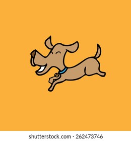 Dog happy jumping cartoon vector