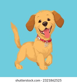 Dog Happy Sticker Vector Design