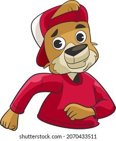 Dog and hat cartoon animal vector