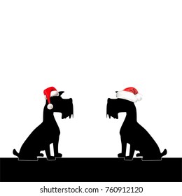 dog in hat christmas symbol vector