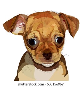 Dog head of Avatar vector Toy Terrier.