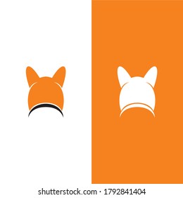 Dog Head Backwards Logo Vector Icon Illustration
