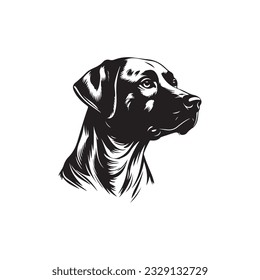 Dog Head Black Icon logo