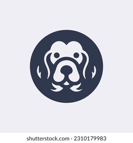 Dog head black vector logo