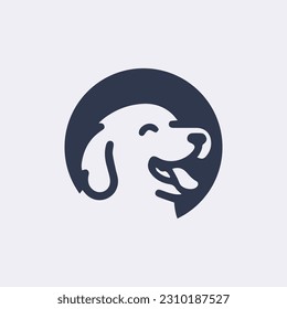 Dog head black vector logo