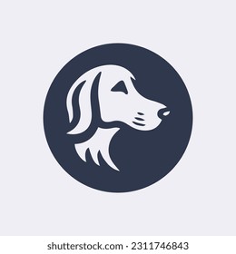 Dog head black vector logo