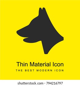Dog head bright yellow material minimal icon or logo design