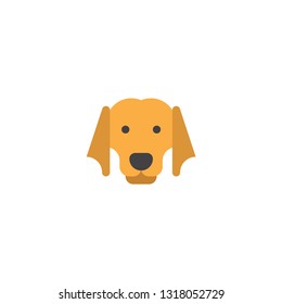 dog head cartoon icon on a white background