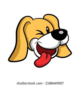 Dog Head Cartoon Smiling Graphic Vector Illustration