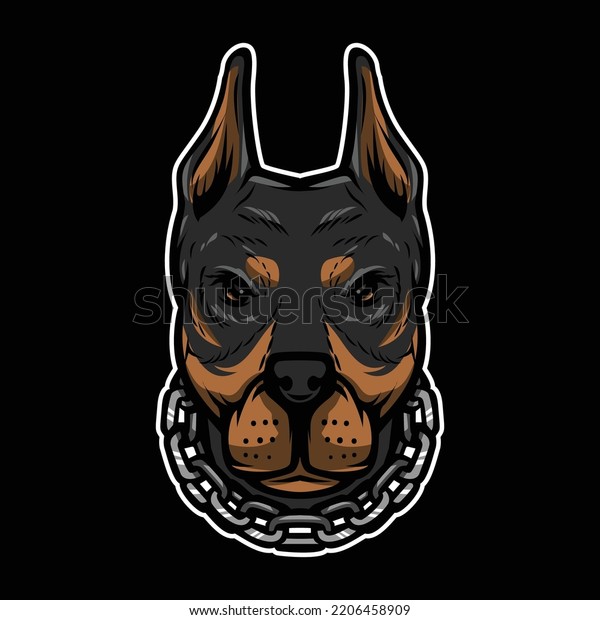 Dog Head Chain Illustration Stock Vector (Royalty Free) 2206458909 ...