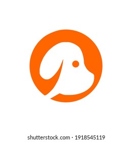 dog head circle logo design