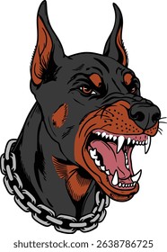 Dog Head With Collar Vector Design