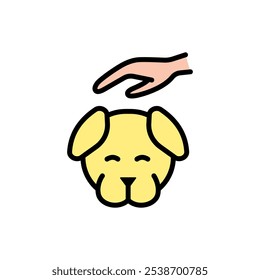 Icono de color de cabeza de perro. Cuidado del perro signo simple. Diseño de la cara del perro sobre fondo blanco. Mascota. Animales. Ilustración vectorial aislada.