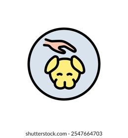 Dog head color icon. Dog care simple sign. Dog face design on white background. Pet. Animals. Isolated vector illustration.