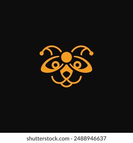 Dog head combination with bee. Logo design.