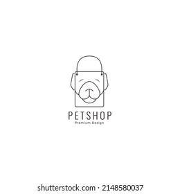 dog head creative logo design vector graphic icon symbol illustration