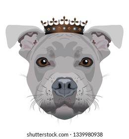 dog head with crown 
