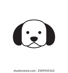 dog head cute mascot flat logo design vector