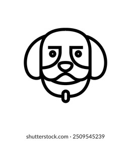 dog head cute mascot flat logo design vector