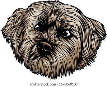 dog head cute vector art