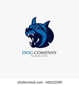 Dog Head Design logo template vector illustration. flat style design