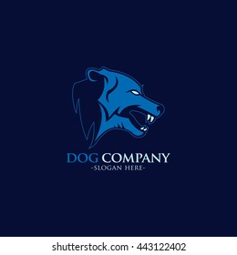 Dog Head Design logo template vector illustration. flat style design