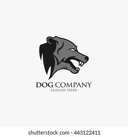 Dog Head Design logo template vector illustration. flat style design