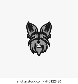 Dog Head Design logo template vector illustration. flat style design