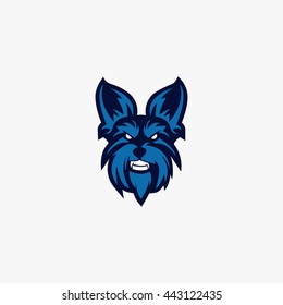 Dog Head Design logo template vector illustration. flat style design