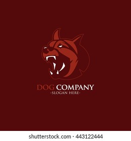 Dog Head Design logo template vector illustration. flat style design