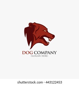 Dog Head Design logo template vector illustration. flat style design